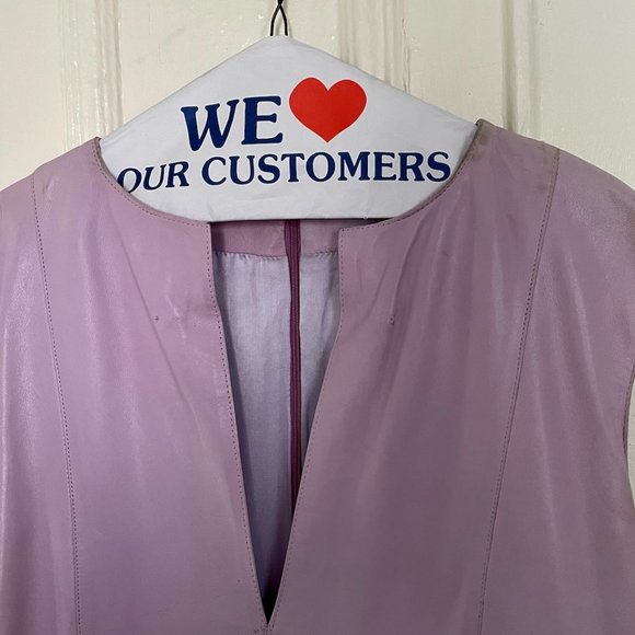 RARE Emilio Pucci Leather Lilac Shift Dress - Picture 10 of 13